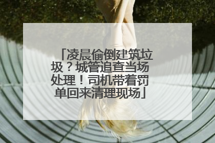 凌晨偷倒建筑垃圾？城管追查当场处理！司机带着罚单回来清理现场