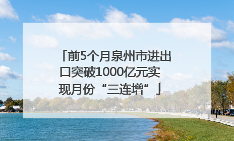 前5个月泉州市进出口突破1000亿元实现月份“三连增”