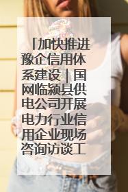 加快推进豫企信用体系建设｜国网临颍县供电公司开展电力行业信用企业现场咨询访谈工作