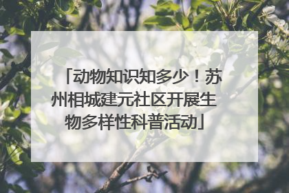 动物知识知多少！苏州相城建元社区开展生物多样性科普活动