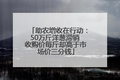 助农增收在行动：50万斤洋葱滞销 收购价每斤却高于市场价三分钱