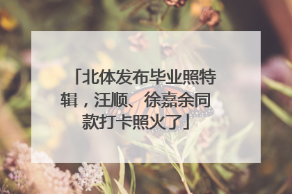 北体发布毕业照特辑，汪顺、徐嘉余同款打卡照火了