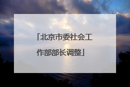 北京市委社会工作部部长调整