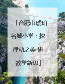 合肥市琥珀名城小学：探律动之美 研教学新思
