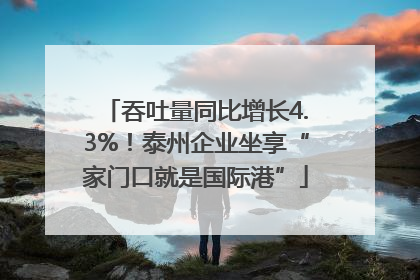 吞吐量同比增长4.3%！泰州企业坐享“家门口就是国际港”