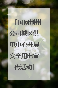 国网荆州公司城区供电中心开展安全用电宣传活动