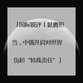 国际锐评丨挺膺担当，中俄并肩对世界负起“特殊责任”