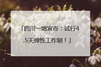 四川一地宣布：试行4.5天弹性工作制！