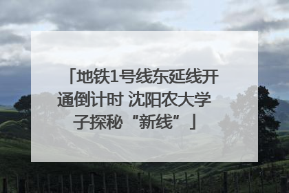 地铁1号线东延线开通倒计时 沈阳农大学子探秘“新线”