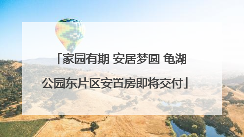 家园有期 安居梦圆 龟湖公园东片区安置房即将交付