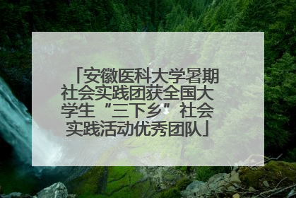 安徽医科大学暑期社会实践团获全国大学生“三下乡”社会实践活动优秀团队