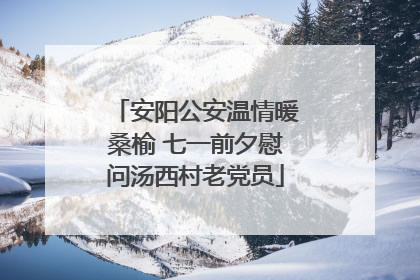 安阳公安温情暖桑榆 七一前夕慰问汤西村老党员