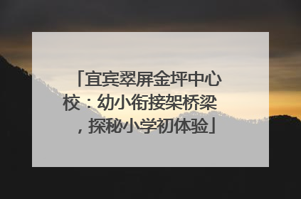 宜宾翠屏金坪中心校：幼小衔接架桥梁，探秘小学初体验