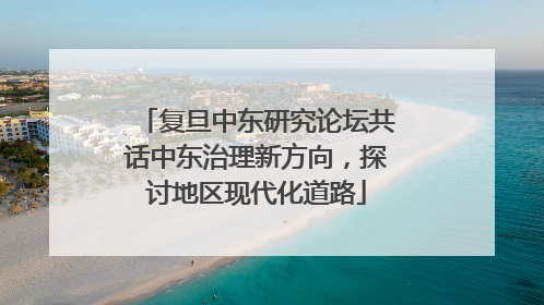 复旦中东研究论坛共话中东治理新方向，探讨地区现代化道路