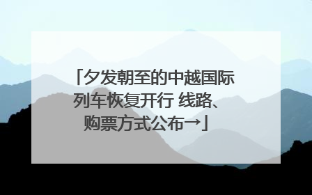 夕发朝至的中越国际列车恢复开行 线路、购票方式公布→