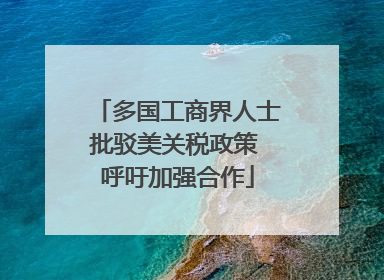 多国工商界人士批驳美关税政策 呼吁加强合作