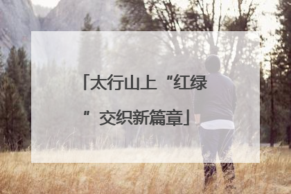 太行山上“红绿”交织新篇章