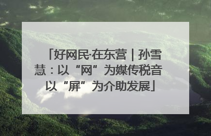 好网民·在东营｜孙雪慧：以“网”为媒传税音 以“屏”为介助发展