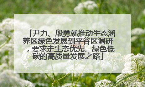 尹力、殷勇就推动生态涵养区绿色发展到平谷区调研，要求走生态优先、绿色低碳的高质量发展之路