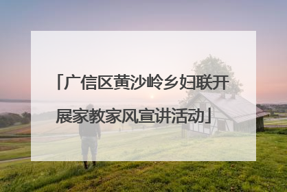 广信区黄沙岭乡妇联开展家教家风宣讲活动