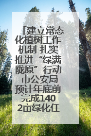 建立常态化植树工作机制 扎实推进“绿满陇原”行动 市公安局预计年底前完成1402亩绿化任务