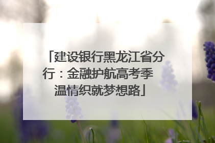 建设银行黑龙江省分行：金融护航高考季 温情织就梦想路