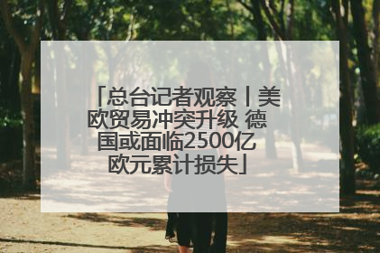 总台记者观察丨美欧贸易冲突升级 德国或面临2500亿欧元累计损失