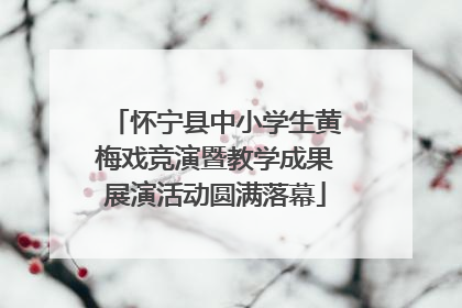 怀宁县中小学生黄梅戏竞演暨教学成果展演活动圆满落幕