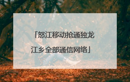 怒江移动抢通独龙江乡全部通信网络