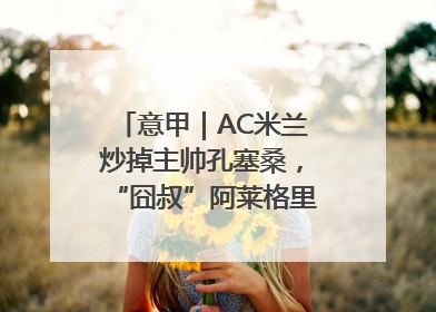 意甲｜AC米兰炒掉主帅孔塞桑，“囧叔”阿莱格里重返圣西罗
