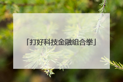 打好科技金融组合拳