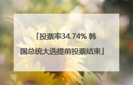 投票率34.74% 韩国总统大选提前投票结束