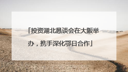 投资湖北恳谈会在大阪举办，携手深化鄂日合作