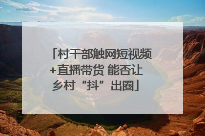 村干部触网短视频+直播带货 能否让乡村“抖”出圈