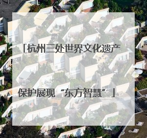 杭州三处世界文化遗产保护展现“东方智慧”