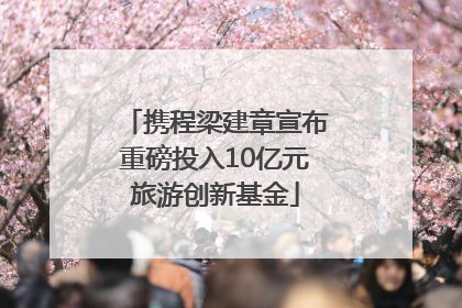 携程梁建章宣布重磅投入10亿元旅游创新基金