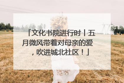 文化书院进行时丨五月微风带着对母亲的爱，吹进城北社区！