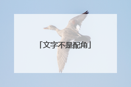文字不是配角