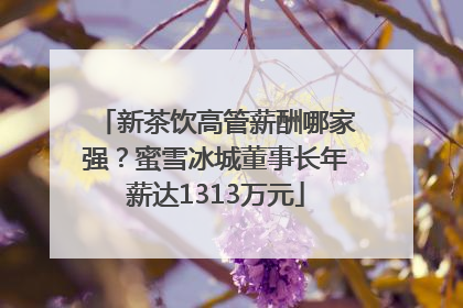 新茶饮高管薪酬哪家强？蜜雪冰城董事长年薪达1313万元
