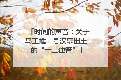 时间的声音：关于马王堆一号汉墓出土的“十二律管”
