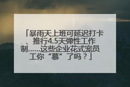 暴雨天上班可延迟打卡、推行4.5天弹性工作制……这些企业花式宠员工你“慕”了吗？