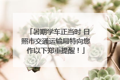 暑期学车正当时 日照市交通运输局特向您作以下郑重提醒！