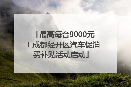 最高每台8000元！成都经开区汽车促消费补贴活动启动