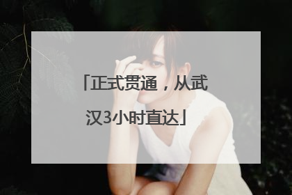 正式贯通，从武汉3小时直达