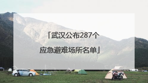 武汉公布287个应急避难场所名单