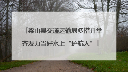 梁山县交通运输局多措并举齐发力当好水上“护航人”