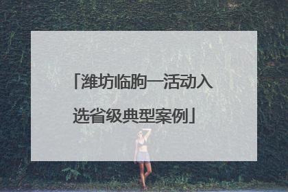潍坊临朐一活动入选省级典型案例