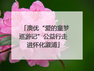 澳优“爱的童梦巡游记”公益行走进怀化溆浦