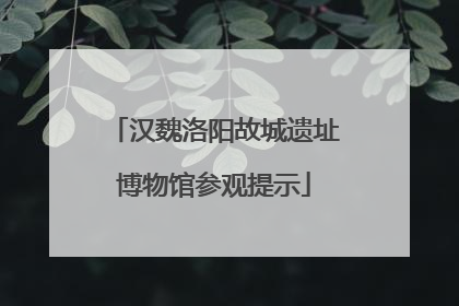 汉魏洛阳故城遗址博物馆参观提示