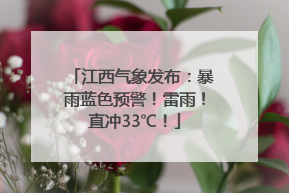 江西气象发布：暴雨蓝色预警！雷雨！直冲33℃！